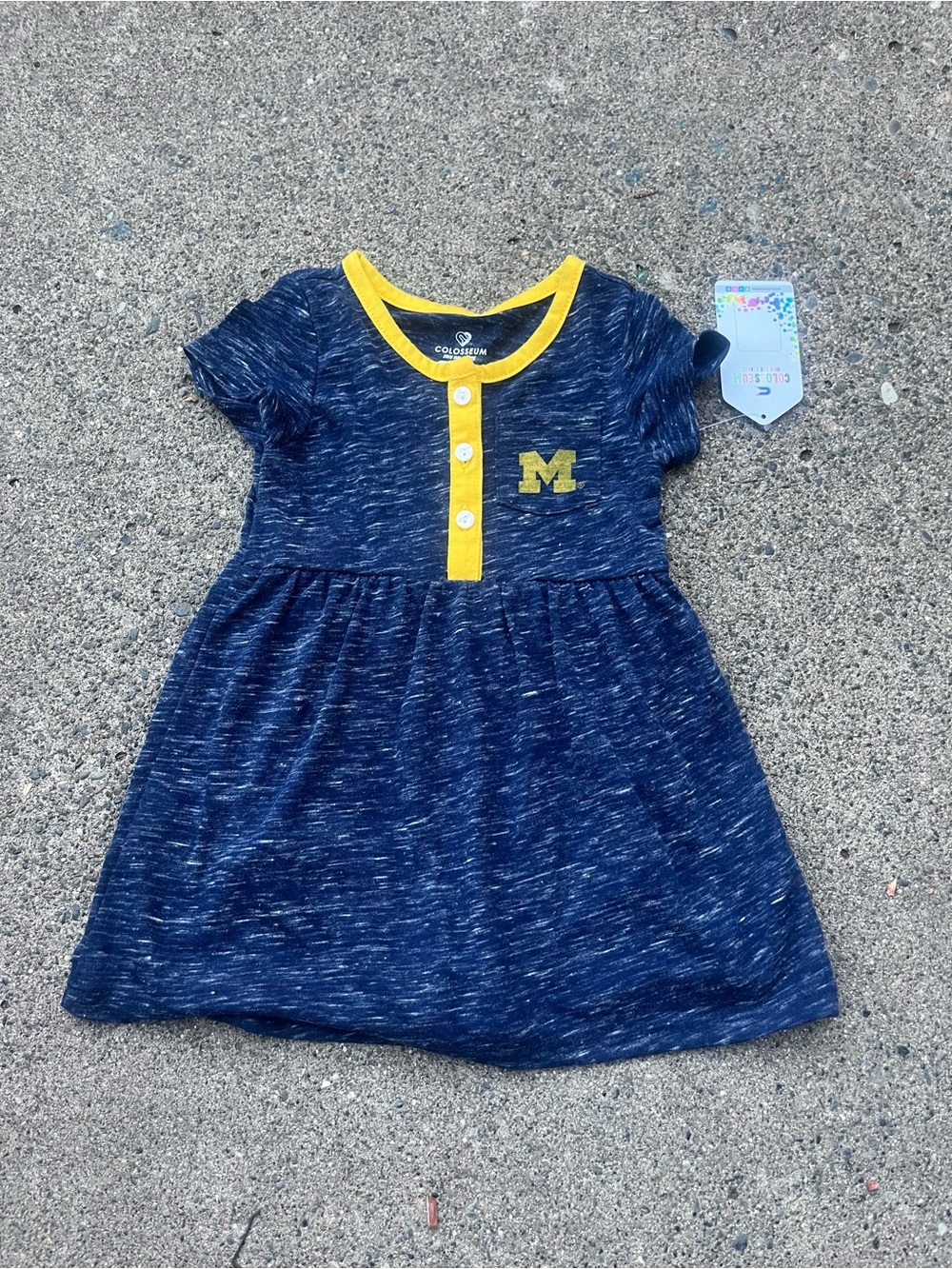 NWT Colosseum Michigan Wolverines Baby Henley Dress Size 6-12 Months